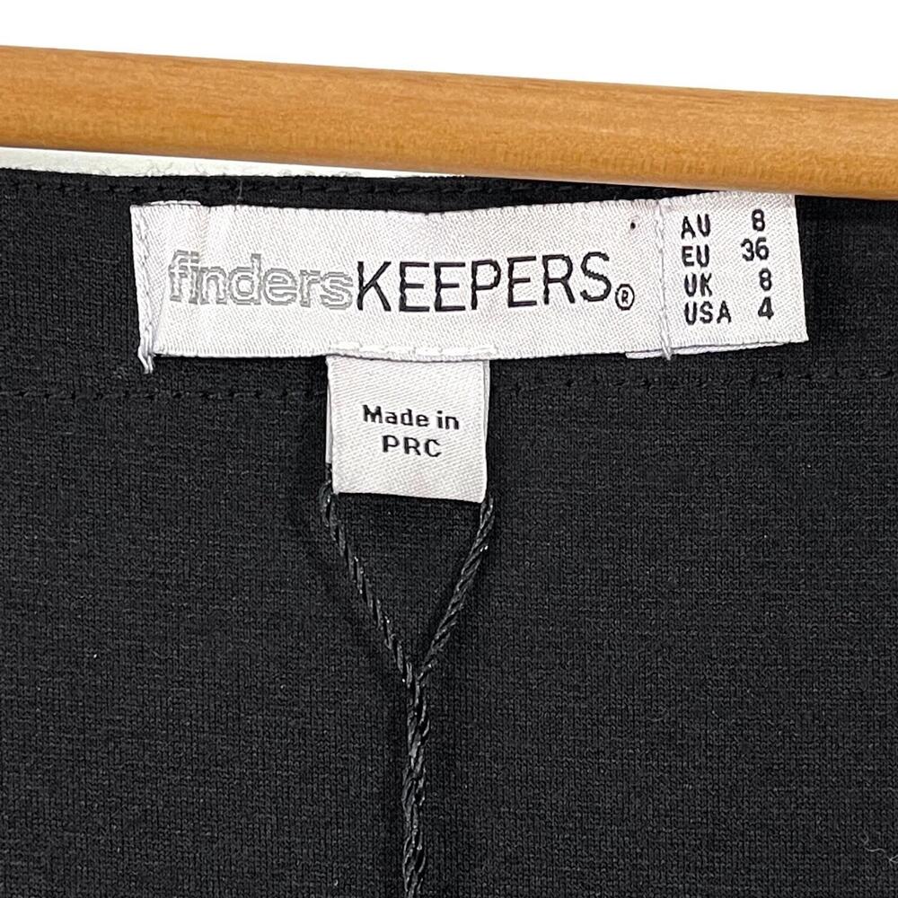 Finders Keepers Women’s Size 4 Small Blue Black Pleated Cold Shoulder Mini Dress - Picture 4 of 12